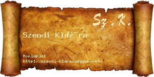 Szendi Klára névjegykártya